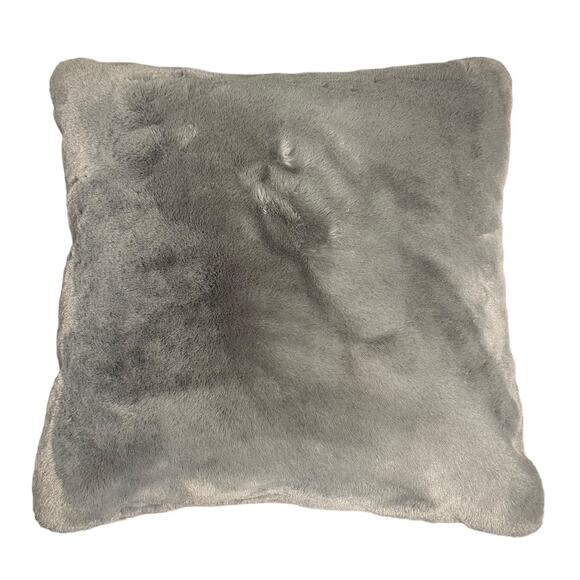 Pier 1 Imports Accent Throw Pillow Silver Sequin Gray Faux Fur 18"x18" Soft Cozy - Picture 5 of 5